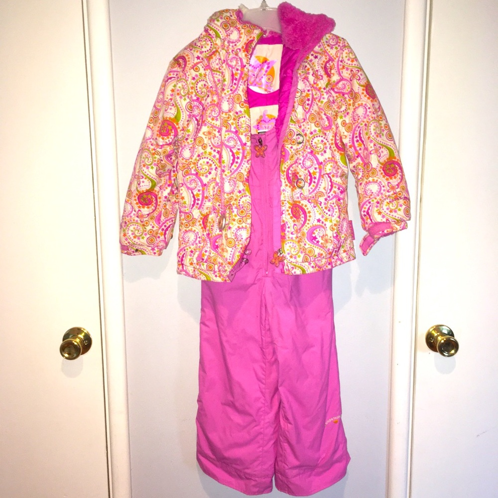 Obermeyer jacket and bib overalls - Kids - Pink Paisley - size 5 - iGrow intact
